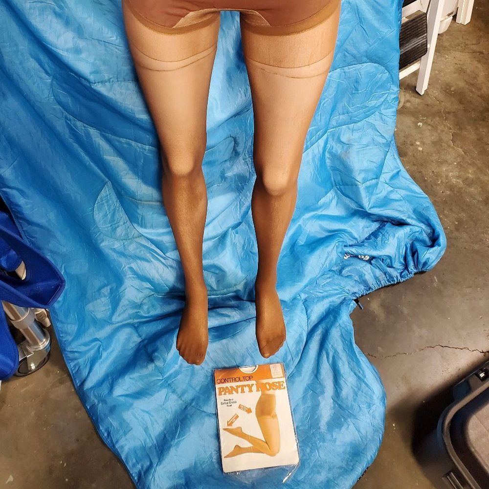 Vintage VTG Control top pantyhose Suntan  Med/Tall